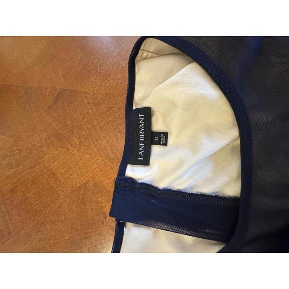 Navy Blue Lace Overlay Sheath Dress Lane Bryant size women’s 22 - Picture 5 of 7